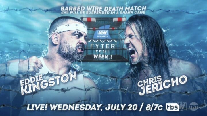 Eddie Kingston vs Chris Jericho battle in a Barbed Wire Death Match in AEW