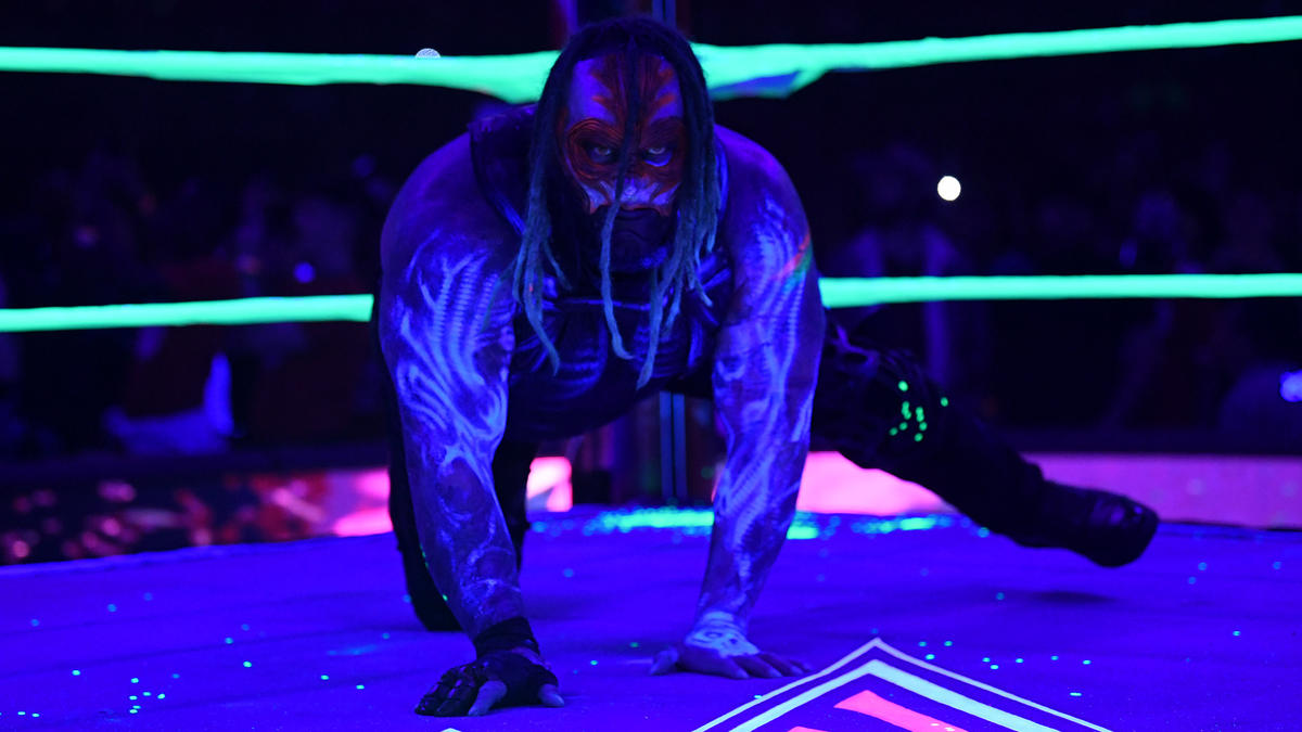 Bray Wyatt poses during the Pitch Black Match at the 2023 Royal Rumble
