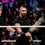 Roman Reigns, Seth Rollins and Dean Ambrose posing in a wwe ring